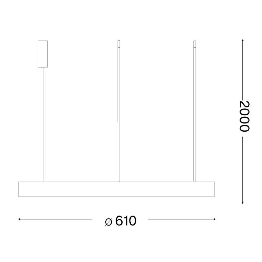 Ideal Lux - Lámpara colgante GEMINI LED sobre cable LED/47W/230V 2700K Ø 61 cm CRI 90 negra