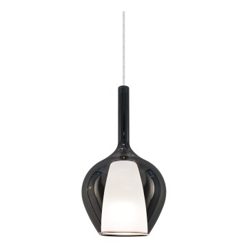 Ideal Lux - Lámpara colgante KALIQUE con cable 1xE27/42W/230V Ø 18 cm negro ahumado