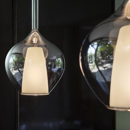 Ideal Lux - Lámpara colgante KALIQUE con cable 1xE27/42W/230V Ø 18 cm negro ahumado