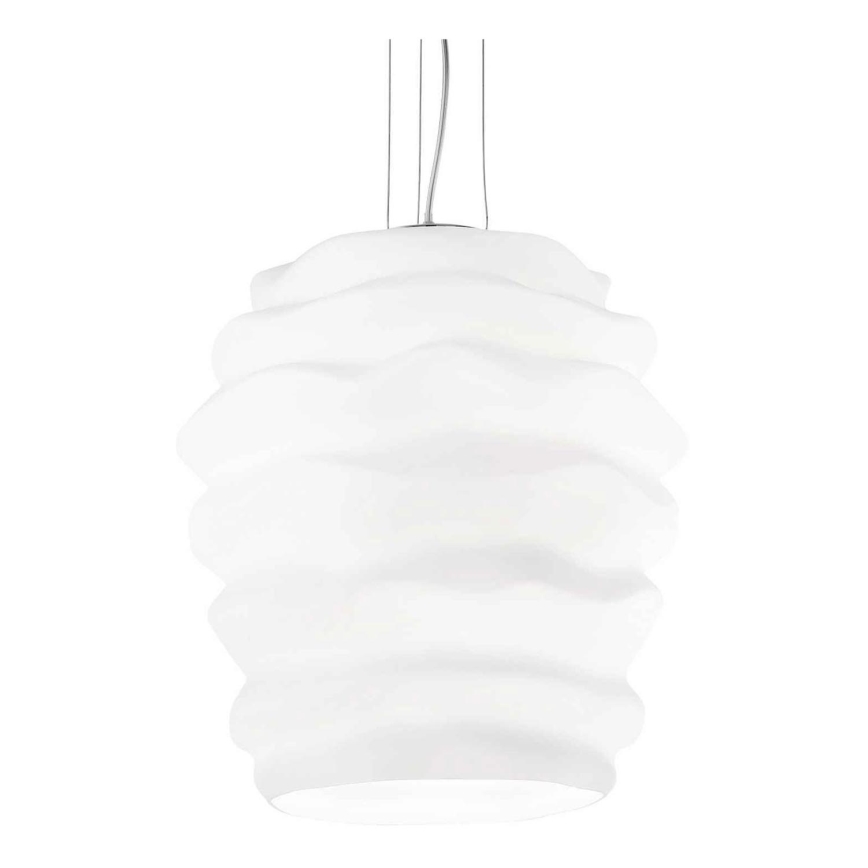 Ideal Lux - Lámpara colgante KARMA 1xE27/60W/230V diá. 38 cm blanco