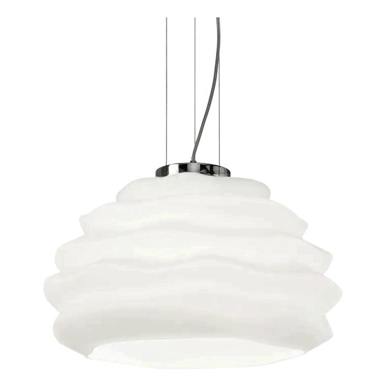 Ideal Lux - Lámpara colgante KARMA 1xE27/60W/230V diá. 39 cm blanco
