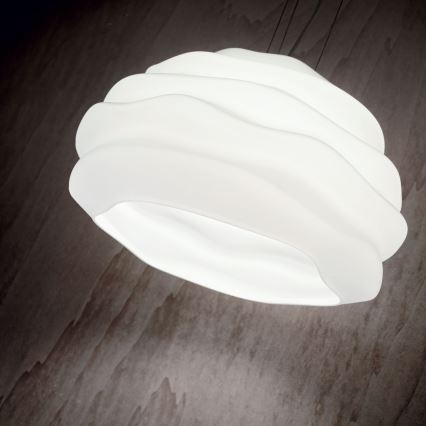 Ideal Lux - Lámpara colgante KARMA 1xE27/60W/230V diá. 39 cm blanco