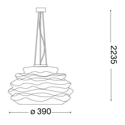 Ideal Lux - Lámpara colgante KARMA 1xE27/60W/230V diá. 39 cm blanco