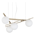 Ideal Lux - Lámpara colgante LED ATLAS 4xG9/3W/230V en acabado dorado