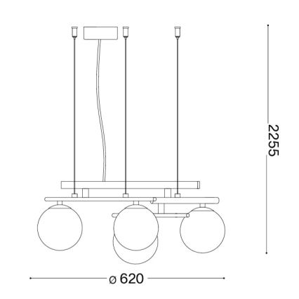 Ideal Lux - Lámpara colgante LED ATLAS 4xG9/3W/230V en acabado dorado