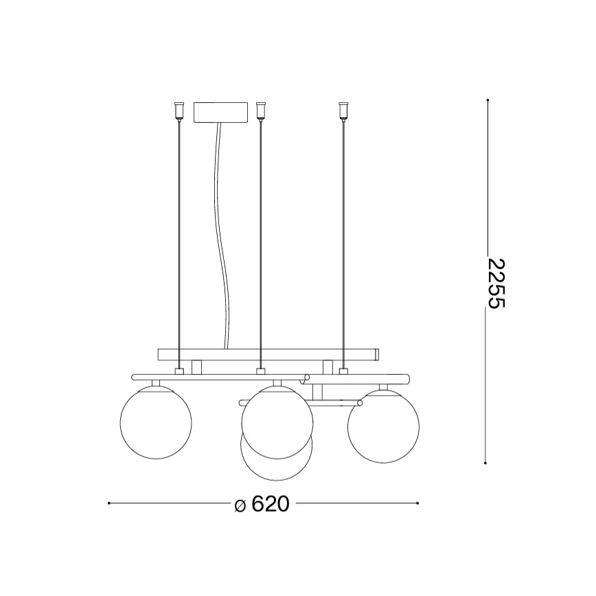 Ideal Lux - Lámpara colgante LED ATLAS 4xG9/3W/230V negra