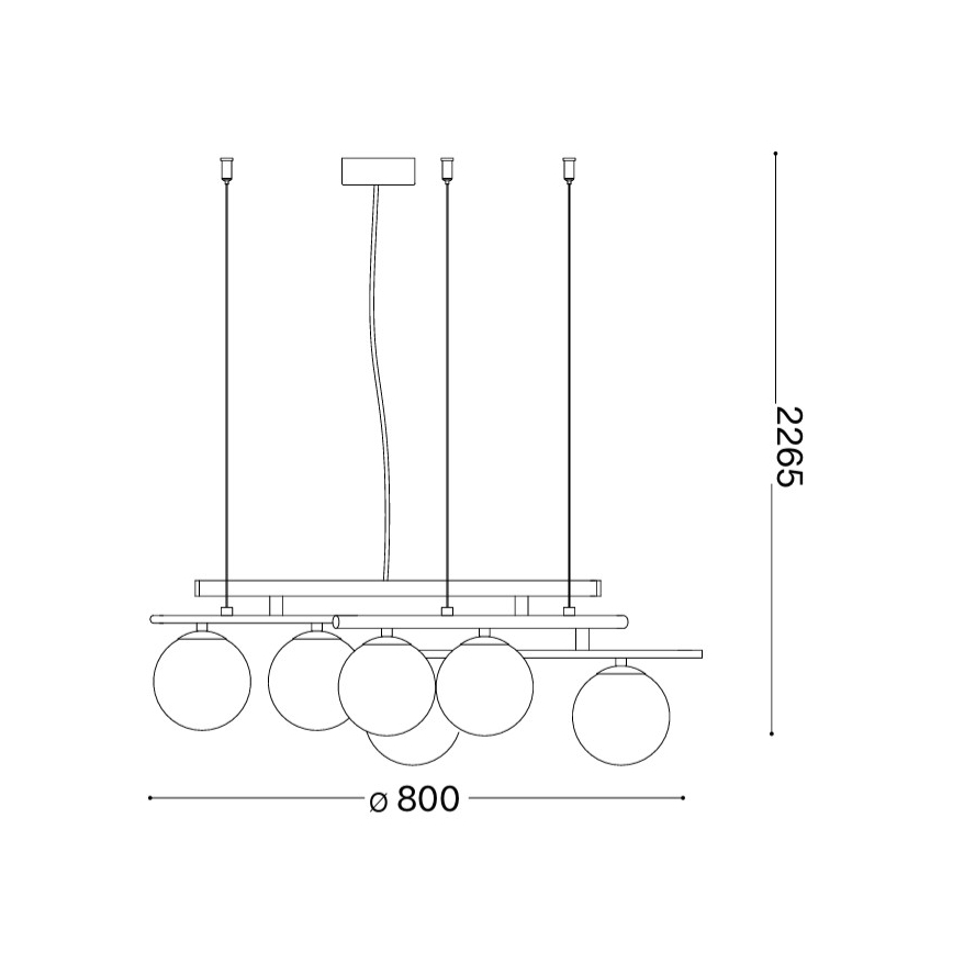 Ideal Lux - Lámpara colgante LED ATLAS 6xG9/3W/230V negra