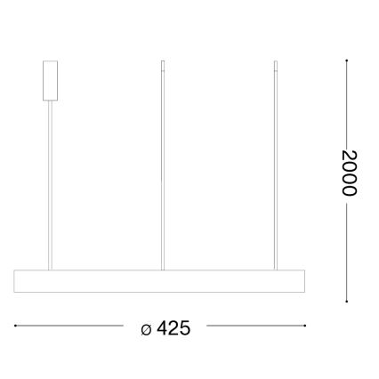 Ideal Lux - Lámpara colgante LED en cable GEMINI LED/36W/230V 2700K diám. 42,5 cm CRI 90 latón