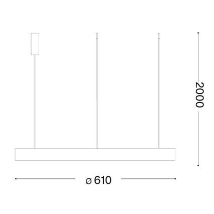 Ideal Lux - Lámpara colgante LED con cable GEMINI LED/47W/230V 2700K Ø 61 cm CRI 90 latón