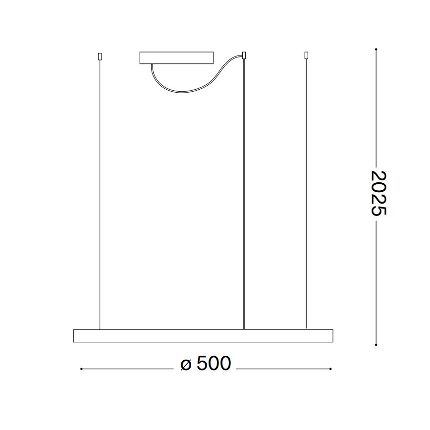 Ideal Lux - Lámpara colgante LED regulable en cable ORACLE SLIM LED/28W/230V 3000K (blanco cálido) CRI 90 Ø 50 cm blanca