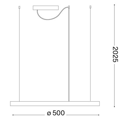 Ideal Lux - Lámpara colgante LED con cable ORACLE SLIM LED/29W/230V 3000K CRI 90 Ø 50 cm acabado oro