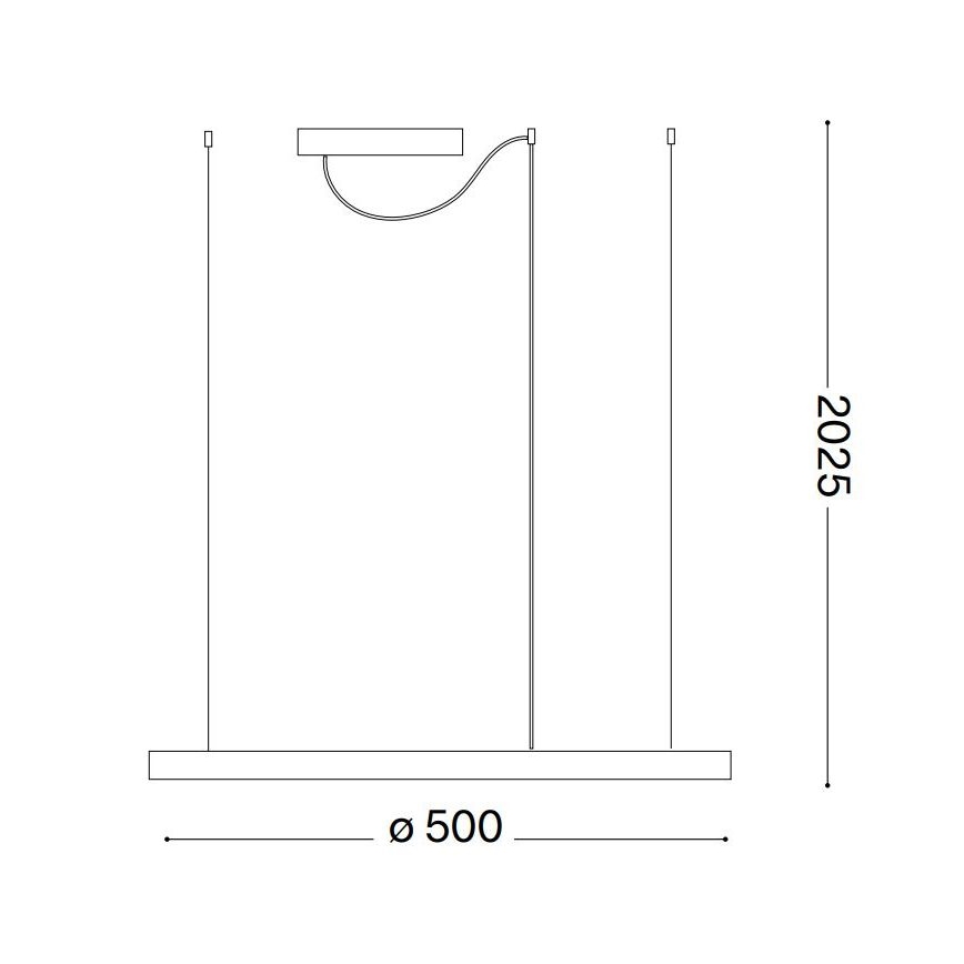 Ideal Lux - Lámpara colgante LED con cable ORACLE SLIM LED/29W/230V 3000K CRI 90 diámetro 50 cm negra