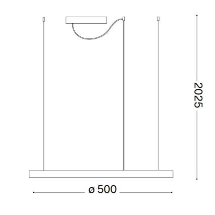 Ideal Lux - Lámpara colgante LED con cable ORACLE SLIM LED/29W/230V 4000K CRI 90 Ø 50 cm blanca