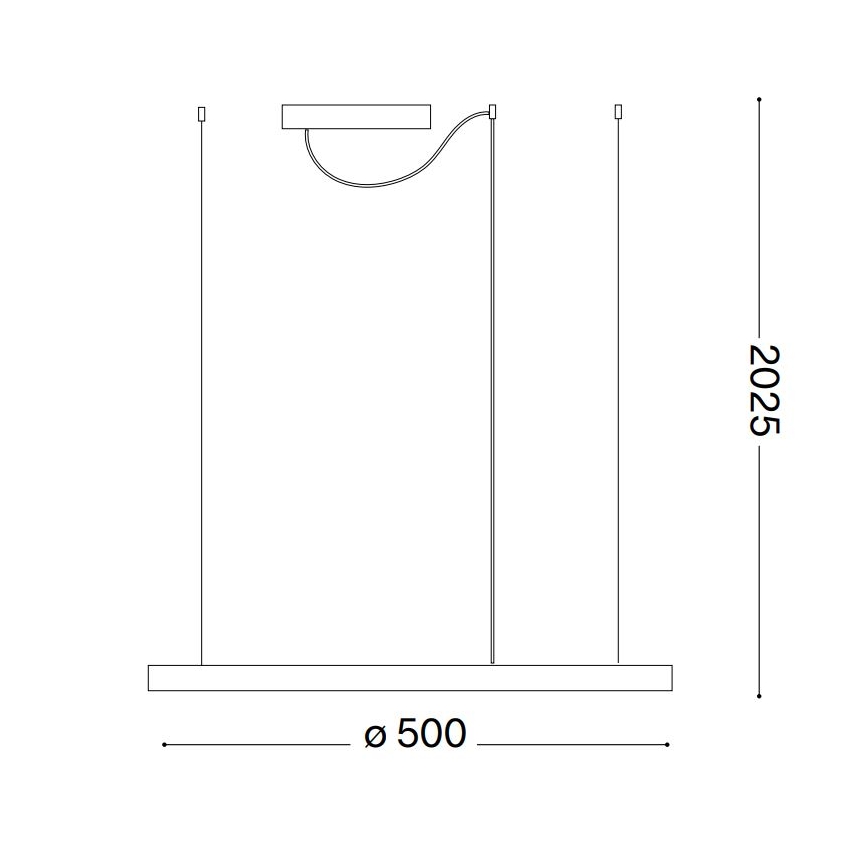 Ideal Lux - Lámpara colgante LED con cable ORACLE SLIM LED/29W/230V 4000K CRI 90 Ø 50 cm blanca