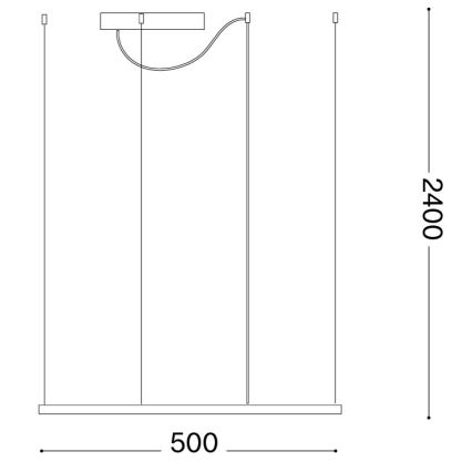 Ideal Lux - Lámpara colgante LED con cable ORACLE SLIM LED/33W/230V 3000K CRI 90 50x50 cm dorada