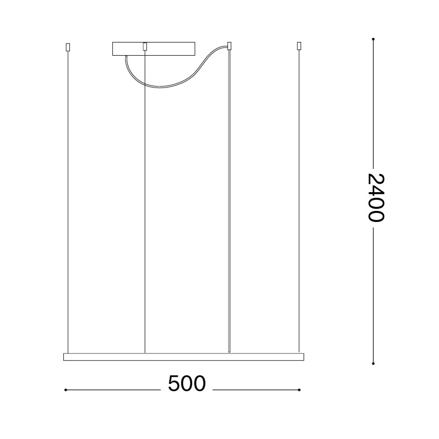 Ideal Lux - Lámpara colgante LED con cable ORACLE SLIM LED/33W/230V 3000K CRI 90 50x50 cm dorada