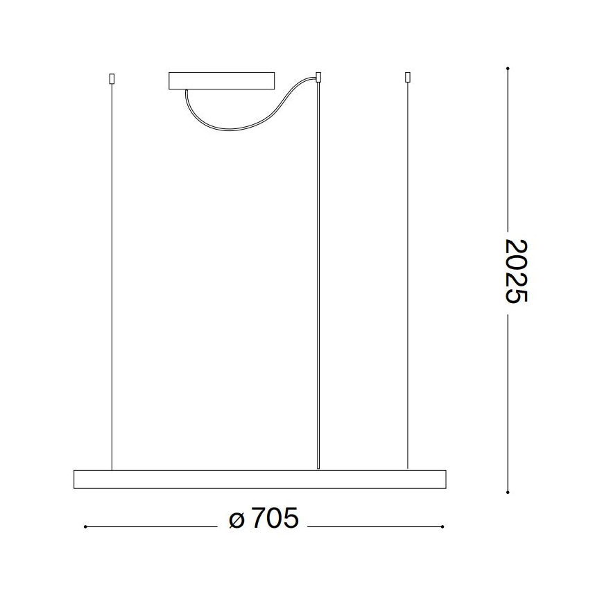 Ideal Lux - Lámpara colgante LED con cable ORACLE SLIM LED/37W/230V 2700K CRI 90 Ø 70 cm blanca
