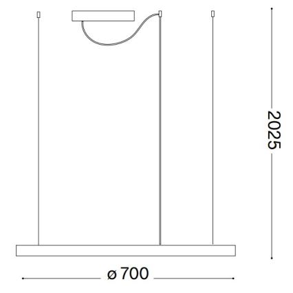 Ideal Lux - Lámpara colgante LED regulable en cable ORACLE SLIM LED/40W/230V 3000K CRI 90 Ø 70 cm blanca