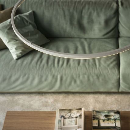 Ideal Lux - Lámpara colgante LED regulable en cable ORACLE SLIM LED/40W/230V 3000K CRI 90 Ø 70 cm blanca