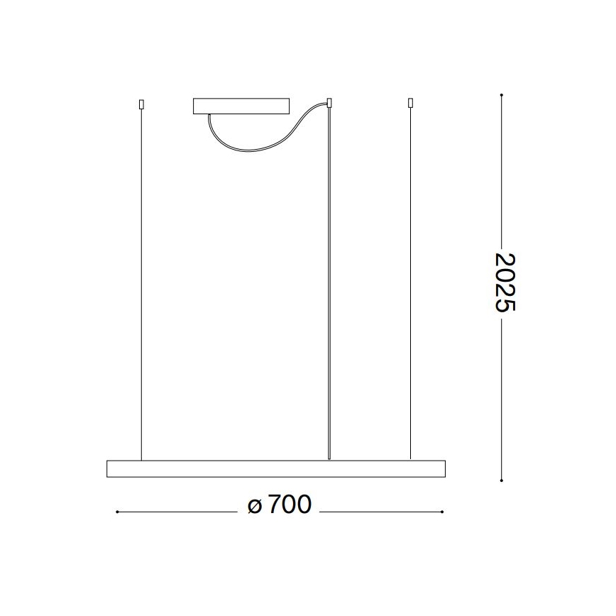 Ideal Lux - Lámpara colgante LED regulable en cable ORACLE SLIM LED/40W/230V 3000K CRI 90 Ø 70 cm blanca