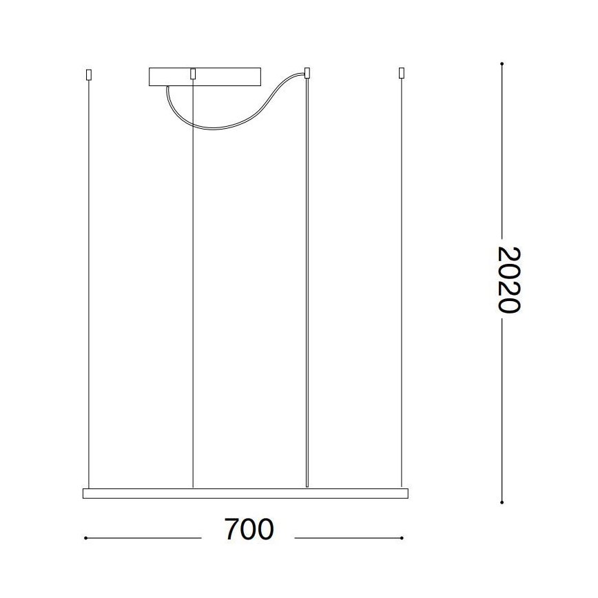 Ideal Lux - Lámpara colgante de cable ORACLE SLIM LED/44W/230V 3000K CRI 90 70x70 cm blanca