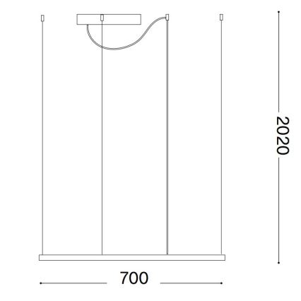 Ideal Lux - Lámpara colgante suspendida por cable LED ORACLE SLIM, 44 W, 230 V, 3000 K, CRI 90, 70×70 cm, negra