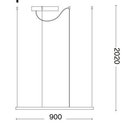 Ideal Lux - Lámpara LED suspendida por cable ORACLE SLIM LED/53W/230V 3000K CRI 90 90x90 cm blanca
