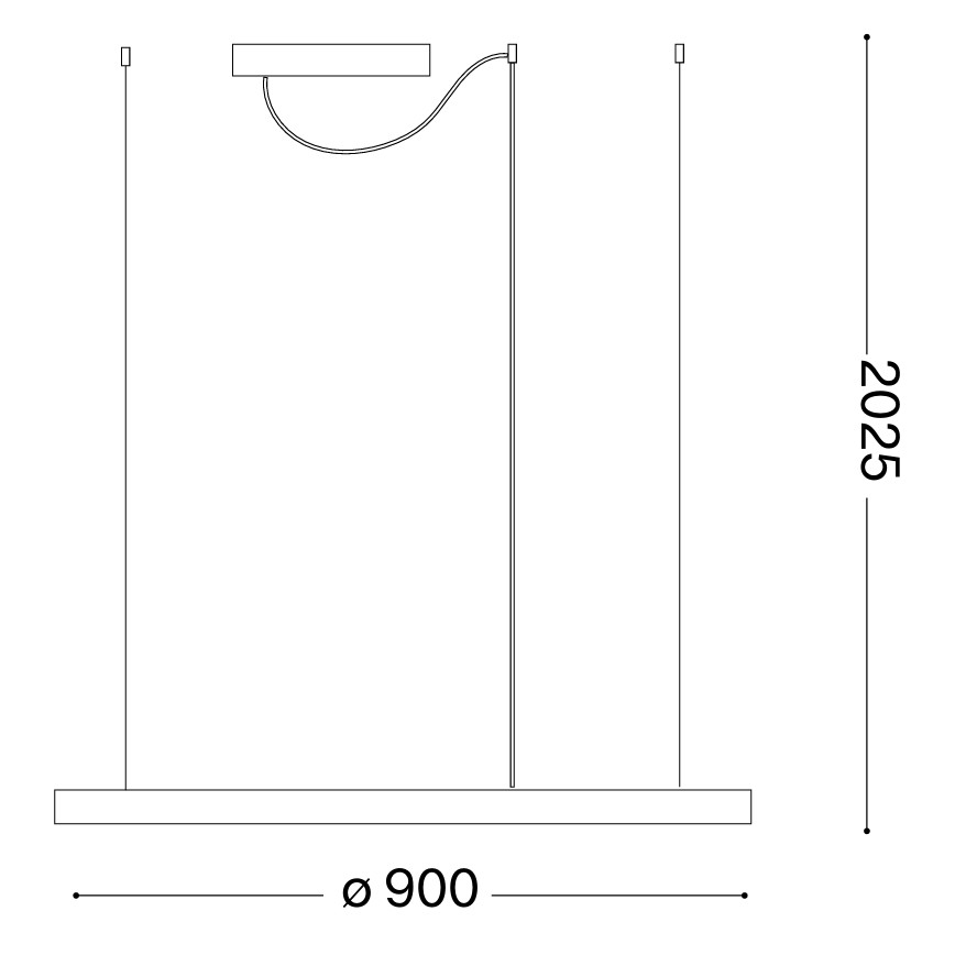 Ideal Lux - Lámpara colgante LED con cable ORACLE SLIM LED/53W/230V 3000K CRI 90 Ø 90 cm dorado