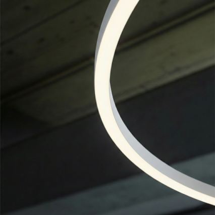 Ideal Lux - Lámpara colgante LED regulable suspendida en cable ORACLE SLIM LED/77W/230V 3000K CRI 90 Ø 150 cm blanca