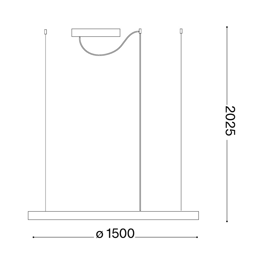 Ideal Lux - Lámpara colgante con cable ORACLE SLIM LED/81W/230V 3000K CRI 90 diámetro 150 cm color dorado