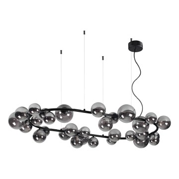 Ideal Lux - Lámpara colgante LED con cable PERLAGE 30xG9/3W/230V 143 cm negro/negro ahumado