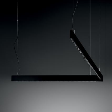 Ideal Lux - Lámpara colgante LED con cable STEEL, 29W, 230V, 3000K (CRI 90), 120 cm, negra