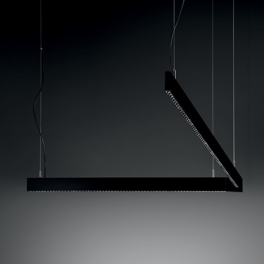 Ideal Lux - Lámpara colgante LED con cable STEEL, 29W, 230V, 3000K (CRI 90), 120 cm, negra