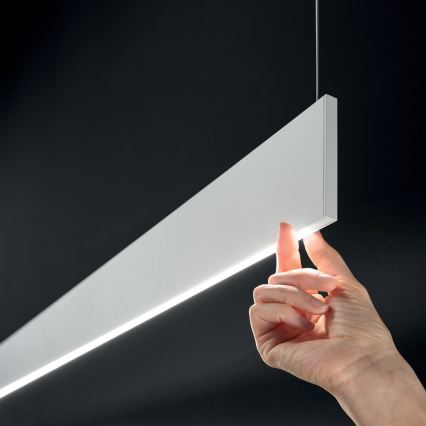 Ideal Lux - Lámpara colgante LED con cable STEEL LED/24W/230V 3000K CRI 90 120 cm blanca