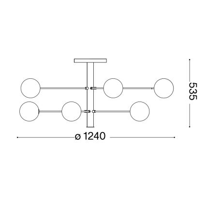 Ideal Lux - Lámpara colgante LED COSMOPOLITAN 10xG9/3W/230V diá. 124 cm negro