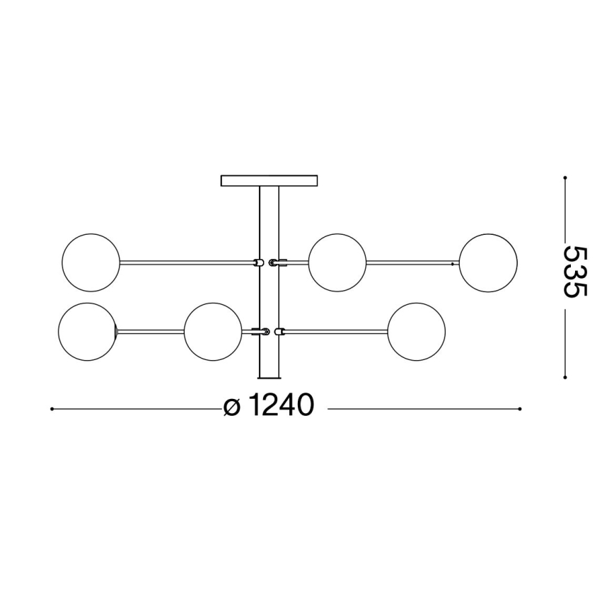 Ideal Lux - Lámpara colgante LED COSMOPOLITAN 10xG9/3W/230V diá. 124 cm negro