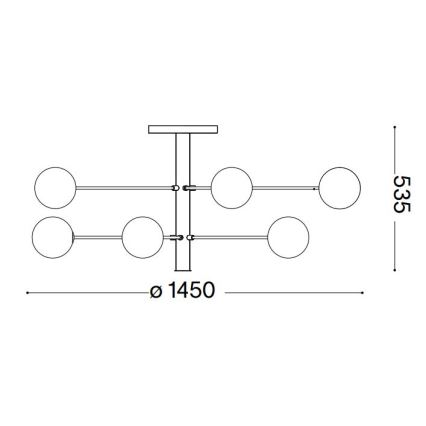 Ideal Lux - Lámpara colgante LED COSMOPOLITAN 12xG9/3W/230V diá. 145 cm negro