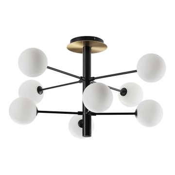 Ideal Lux - Lámpara colgante LED COSMOPOLITAN 8xG9/3W/230V diá. 64 cm negro