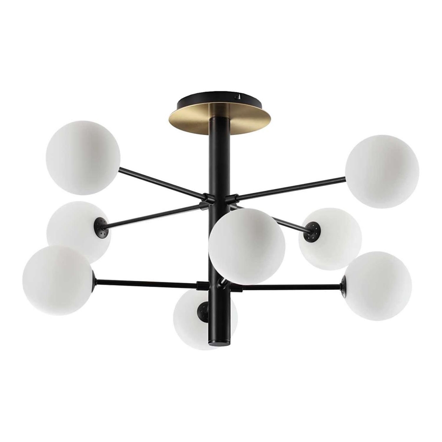 Ideal Lux - Lámpara colgante LED COSMOPOLITAN 8xG9/3W/230V diá. 64 cm negro