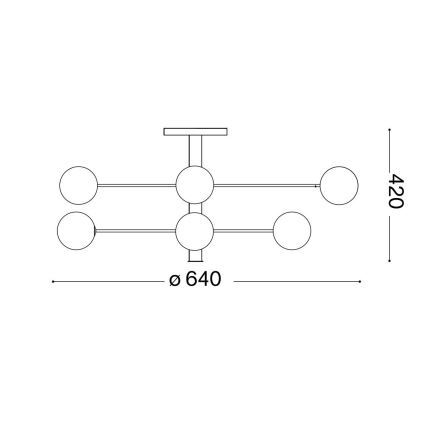 Ideal Lux - Lámpara colgante LED COSMOPOLITAN 8xG9/3W/230V diá. 64 cm negro