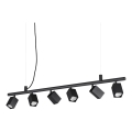 Ideal Lux - Lámpara colgante LED DYNAMITE suspendida por cable, 6x GU10 / 7W / 230V / CRI 90, negro