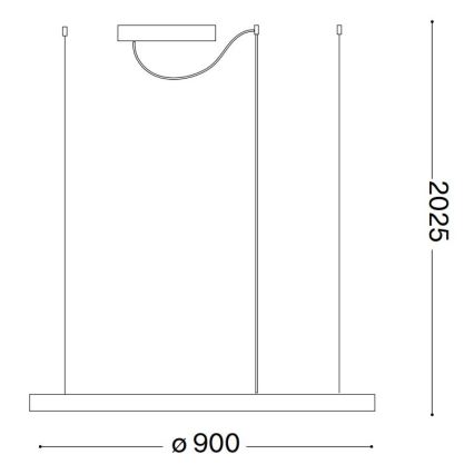 Ideal Lux - Lámpara colgante con cable ORACLE SLIM LED/53W/230V 2700K CRI 90 diámetro 90 cm blanca