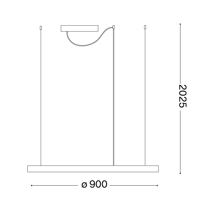 Ideal Lux - Lámpara colgante con cable ORACLE SLIM LED/53W/230V 2700K CRI 90 diámetro 90 cm blanca
