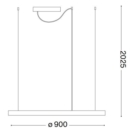 Ideal Lux - Lámpara colgante con cable ORACLE SLIM LED/53W/230V 2700K CRI 90 diámetro 90 cm blanca