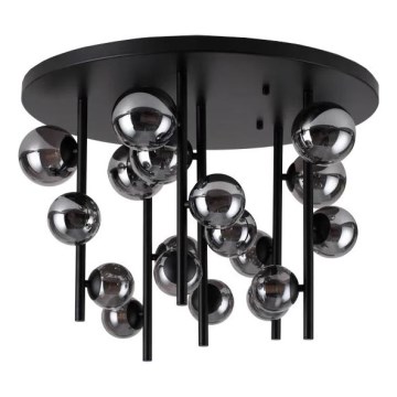 Ideal Lux - Lámpara colgante LED en varilla PERLAGE 18xG9/3W/230V Ø 70 cm negro/negro ahumado