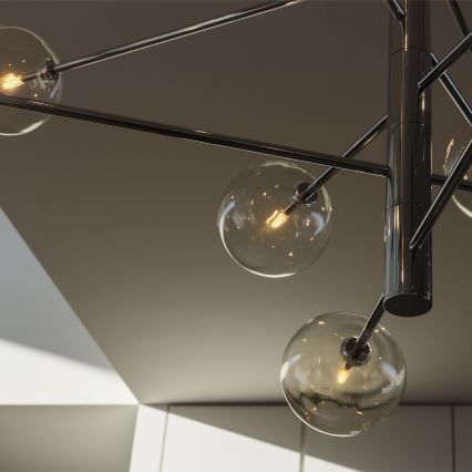 Ideal Lux - Lámpara colgante LED EQUINOXE 12xG4/2W/230V diá. 124 cm cromo brillante/transparente