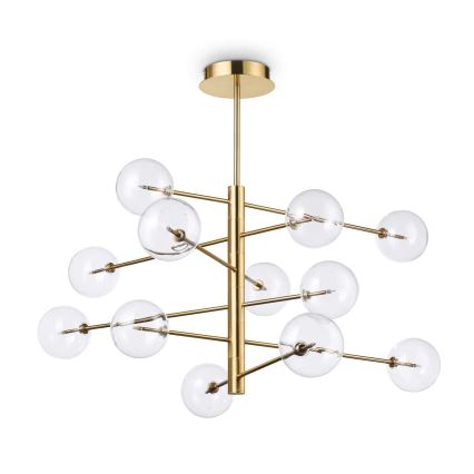 Ideal Lux - Lámpara colgante LED EQUINOXE 12xG4/2W/230V diá. 124 cm latón/transparente