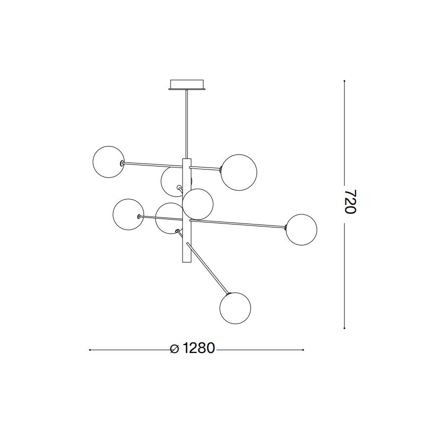 Ideal Lux - Lámpara colgante LED EQUINOXE 8xG4/2W/230V diá. 128 cm latón/ahumado