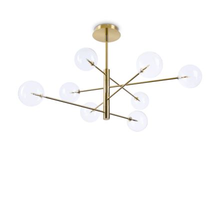 Ideal Lux - Lámpara colgante LED EQUINOXE 8xG4/2W/230V diá. 128 cm latón/transparente