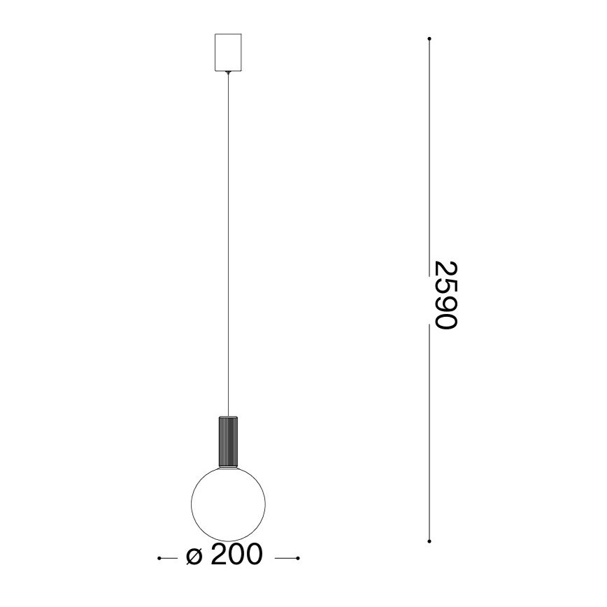Ideal Lux - Lámpara colgante LED ODEON con cable, 8W, 230V, CRI 90, Ø 20 cm, beige/blanco